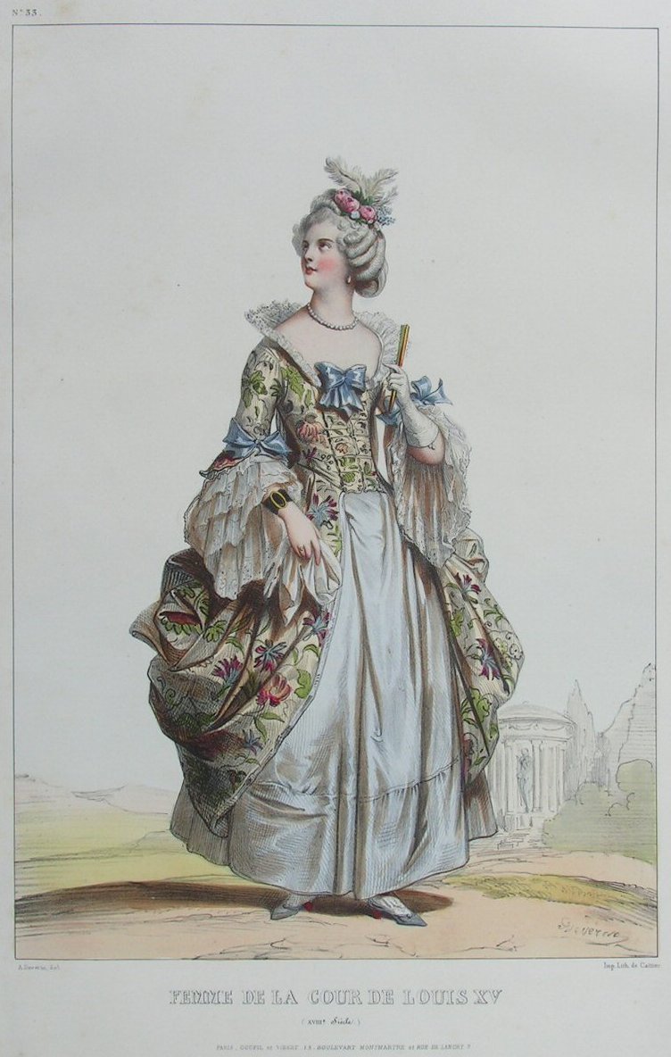 Lithograph - No. 33 Femme de la Cour de Louis XV (XVIIIe Siecle) - De